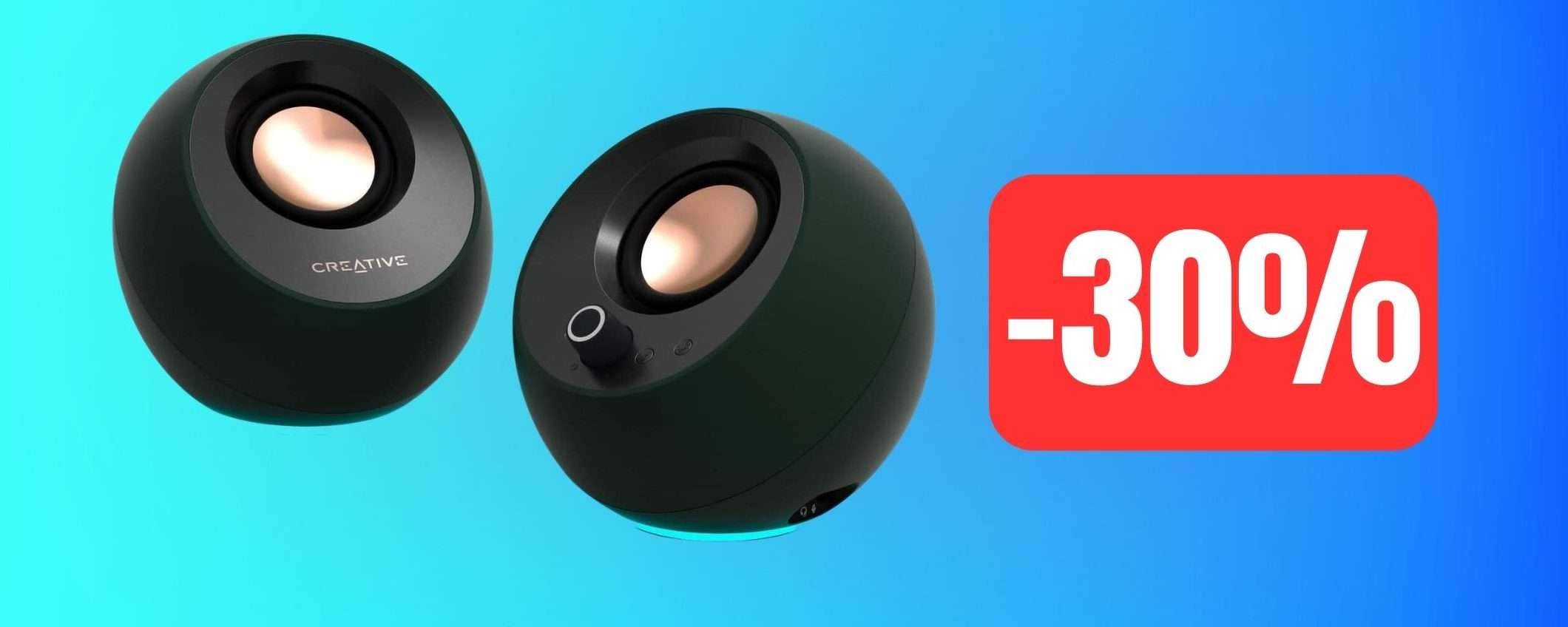 Casse per PC Creative Pebble Pro con illuminazione RGB in SCONTO Amazon Casse per PC Creative Pebble Pro con illuminazione RGB in SCONTO Amazon