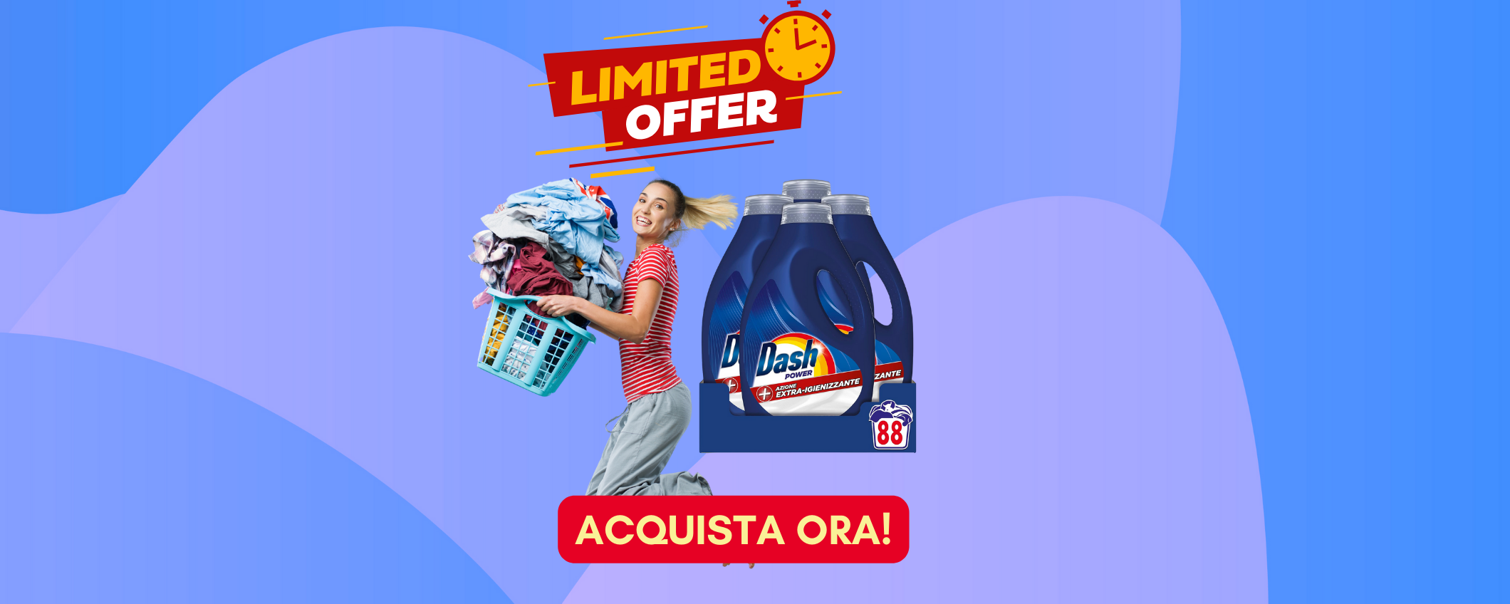 Dash Power: maxi confezione detersivo liquido in sconto di 13€ Dash Power: maxi confezione detersivo liquido in sconto di 13€