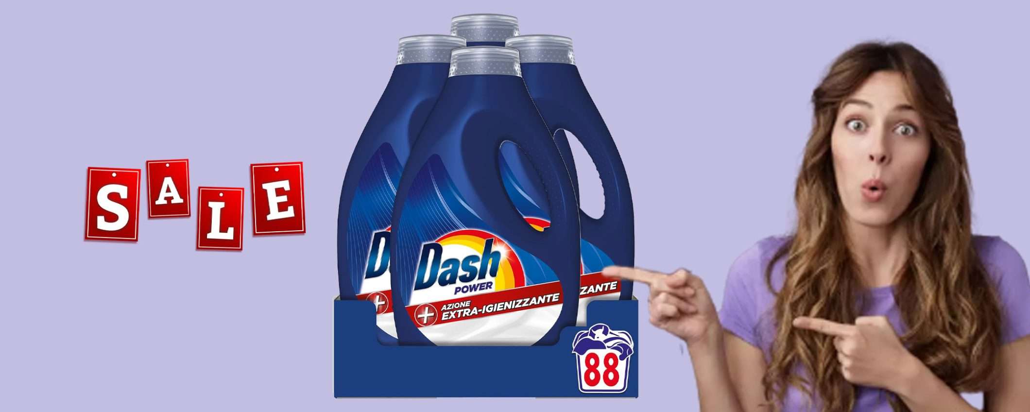 Dash Power Detersivo liquido lavatrice 88 lavaggi: sconto TOP del 35% Dash Power Detersivo liquido lavatrice 88 lavaggi: sconto TOP del 35%
