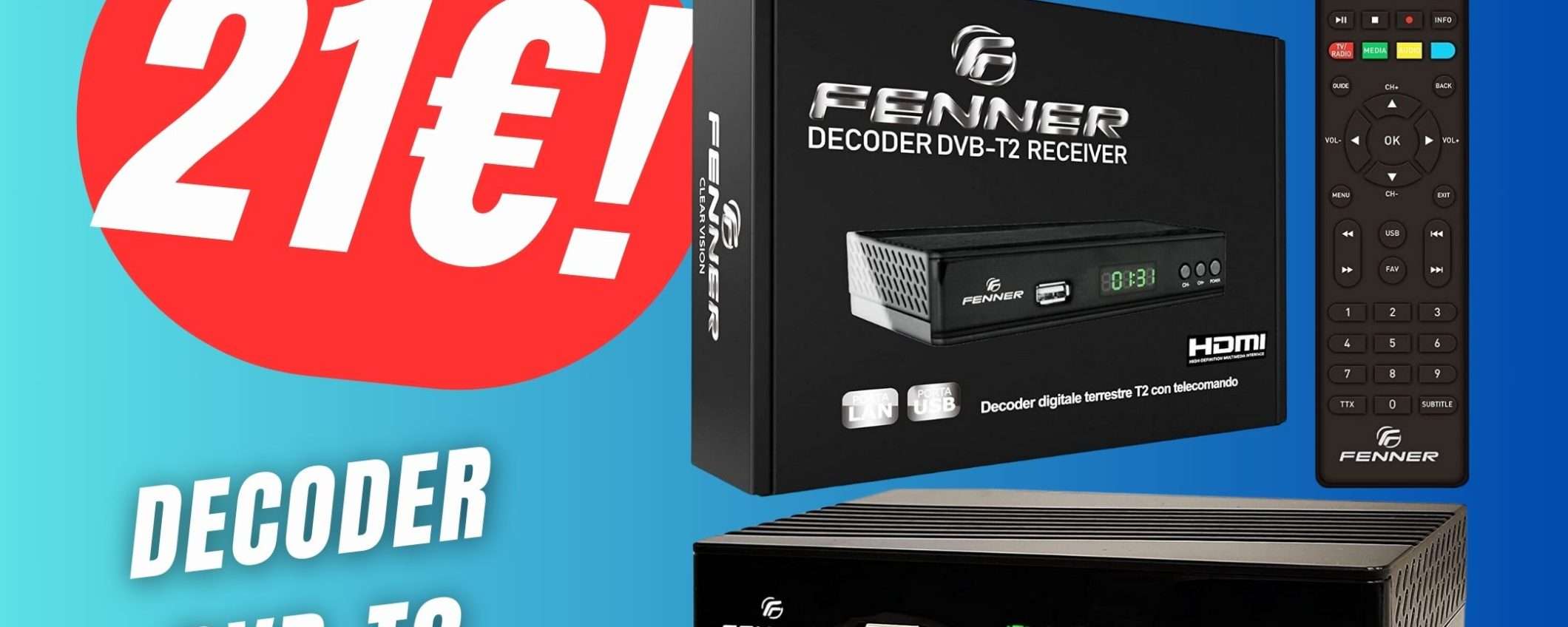 Con questo Decoder DVB-T2 sarai pronto per lo Switch Off! Con questo Decoder DVB-T2 sarai pronto per lo Switch Off!