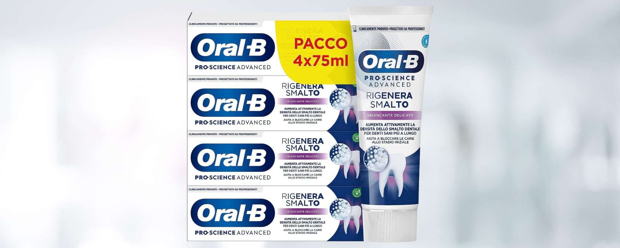 Dentifricio Oral-B Rigenera Smalto: confezione da 4 a PREZZO SCORTA Dentifricio Oral-B Rigenera Smalto: confezione da 4 a PREZZO SCORTA