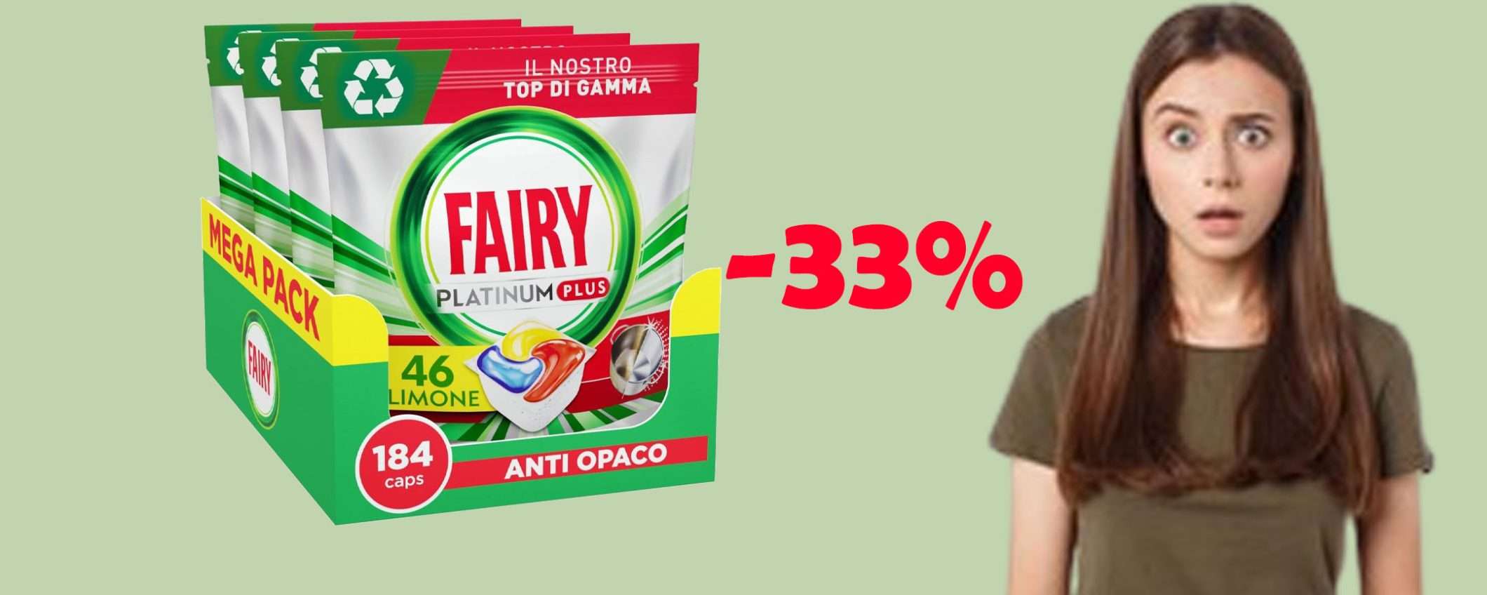 Fairy Platinum Plus (184 capsule) in MEGA offerta scontate del 33% Fairy Platinum Plus (184 capsule) in MEGA offerta scontate del 33%