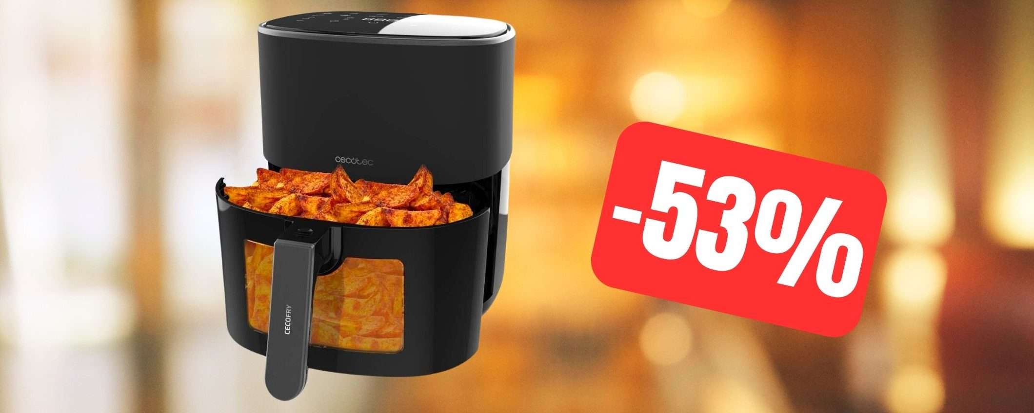 Cottura perfetta con questa friggitrice ad aria in SUPER OFFERTA (-53%) Cottura perfetta con questa friggitrice ad aria in SUPER OFFERTA (-53%)