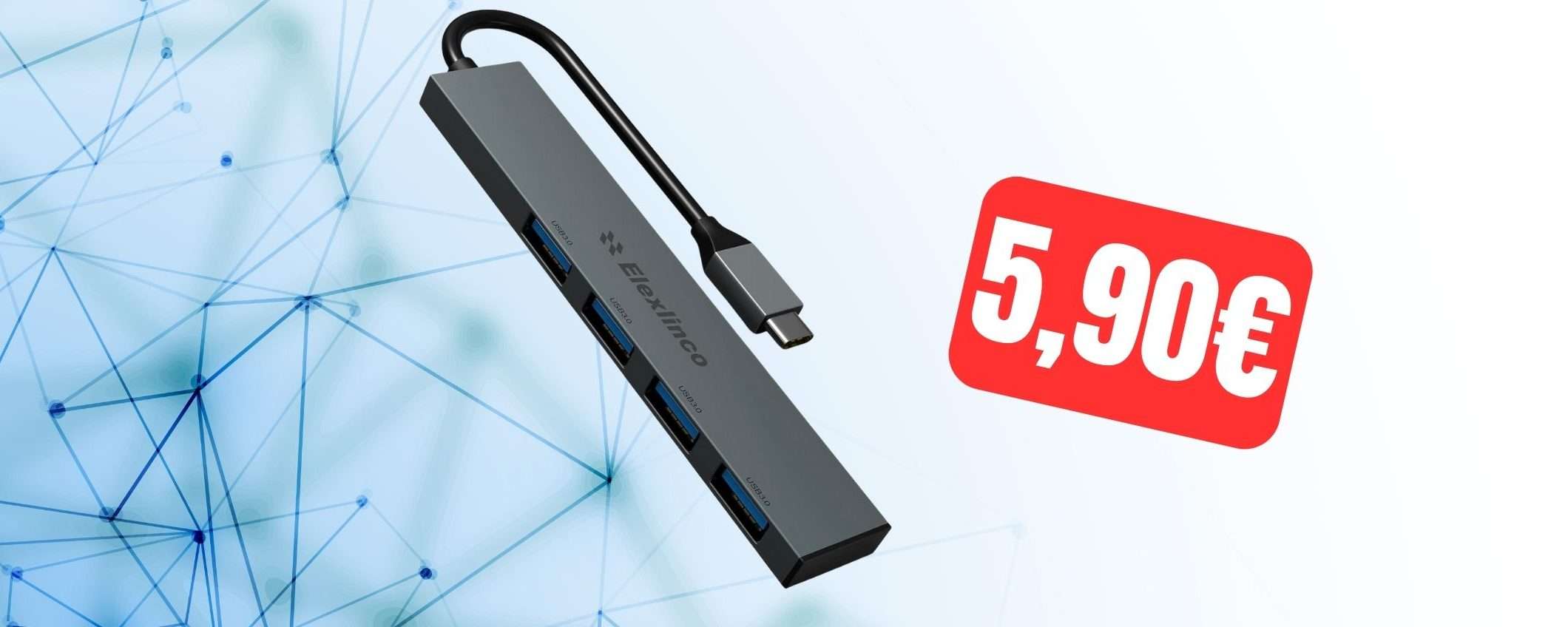 Questo Hub USB-C 4-in-1 ti costa POCHISSIMO su Amazon Questo Hub USB-C 4-in-1 ti costa POCHISSIMO su Amazon