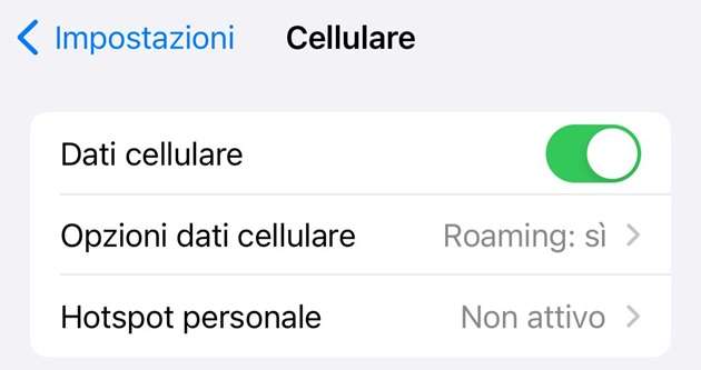 Come attivare e disattivare i dati cellulari su iPhone