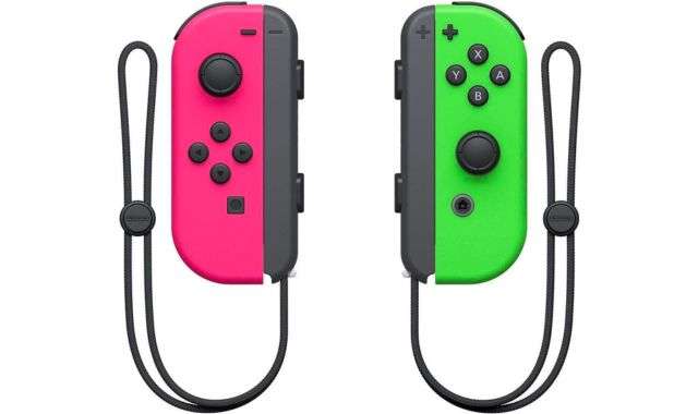 Joy Con fucsia e verdi Nintendo Switch