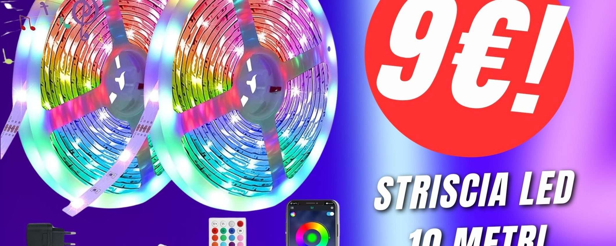 10 Metri di Striscia LED RGB a soli 9€?! È il nuovo FOLLE SCONTO di Amazon 10 Metri di Striscia LED RGB a soli 9€?! È il nuovo FOLLE SCONTO di Amazon