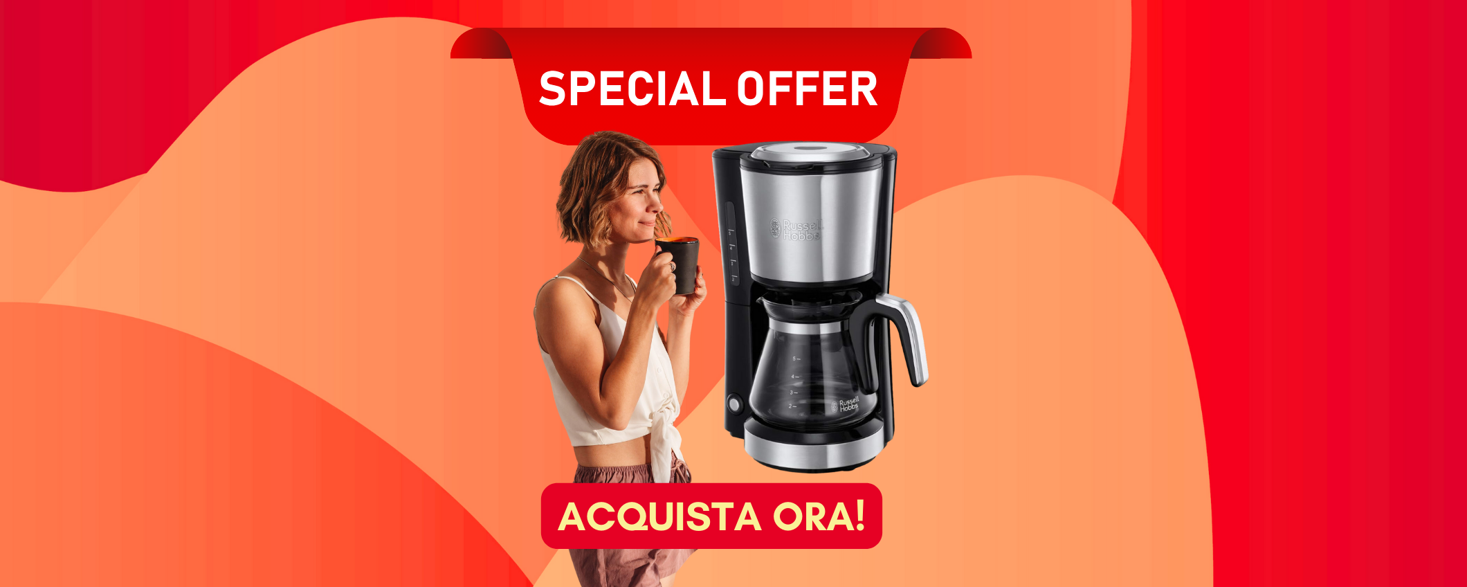 Macchina per il caffè americano Russell Hobbs in SCONTO del 21% Macchina per il caffè americano Russell Hobbs in SCONTO del 21%