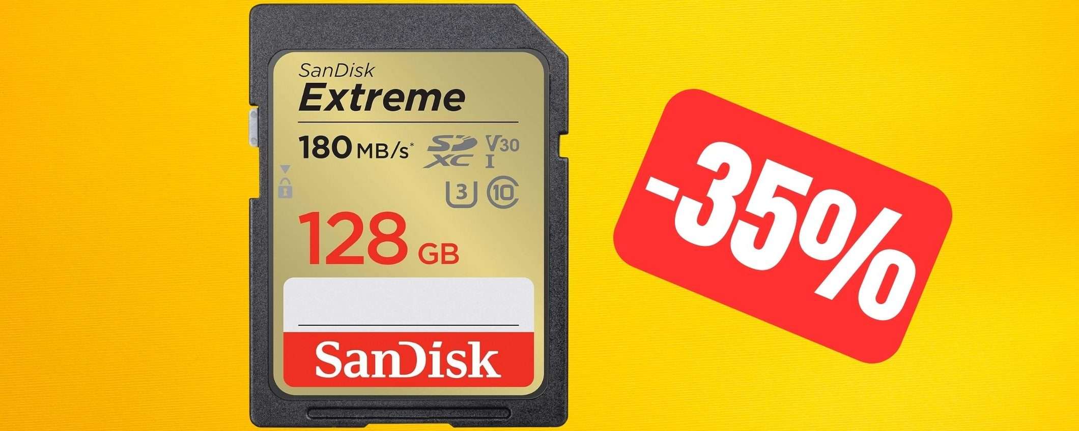 SanDisk Extreme SDHC da 128GB: VELOCISSIMA e in SUPER SCONTO