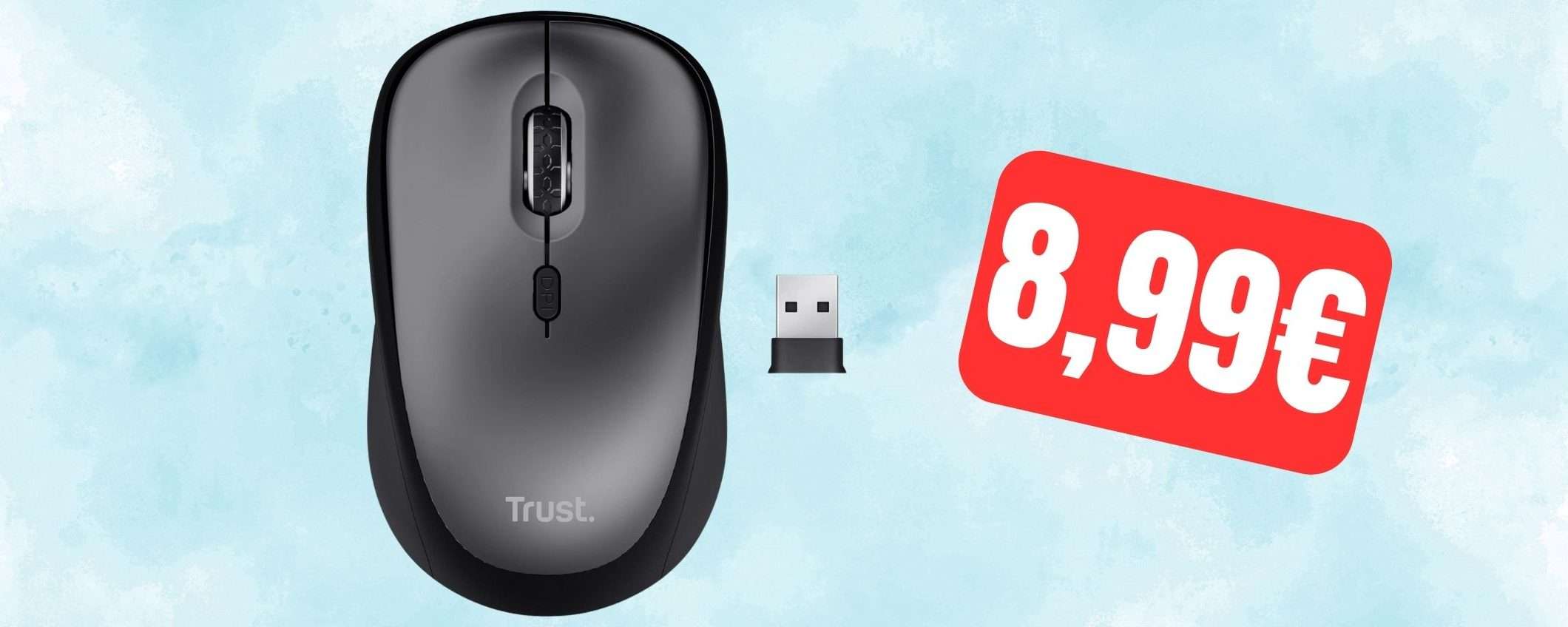 Questo mouse wireless Trust è silenziosissimo e non costa NIENTE
