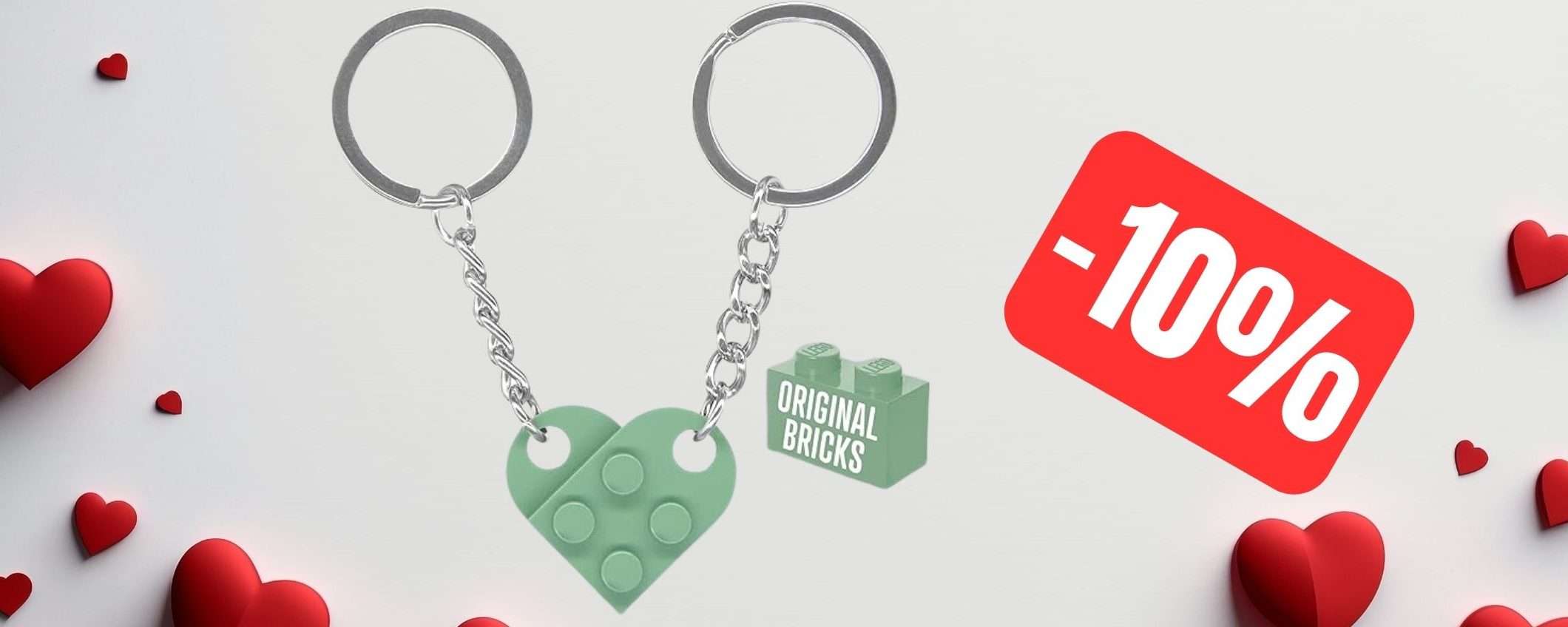 Portachiavi a cuore in stile LEGO: idea regalo per San Valentino Portachiavi a cuore in stile LEGO: idea regalo per San Valentino
