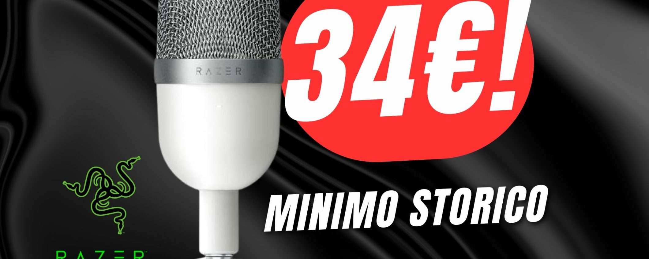 MINIMO STORICO per il Microfono a Condensatore di Razer (solo 34€!) MINIMO STORICO per il Microfono a Condensatore di Razer (solo 34€!)