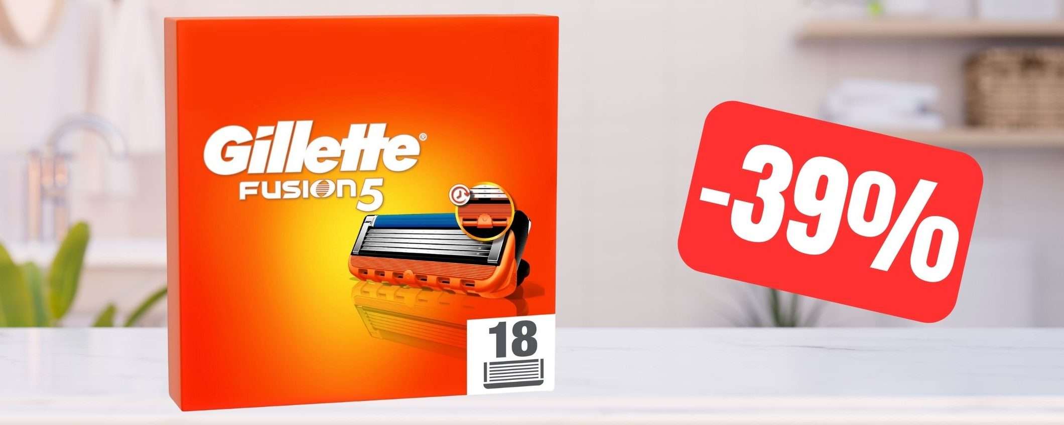 Lamette per Gillette Fusion 5: 18 ricambi a PREZZO SCORTA su Amazon (-39%) Lamette per Gillette Fusion 5: 18 ricambi a PREZZO SCORTA su Amazon (-39%)