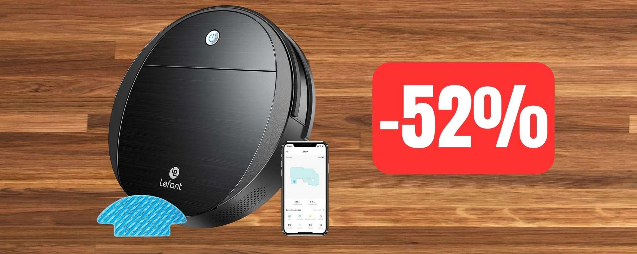 Robot aspirapolvere e lavapavimenti: sconto SHOCK su Amazon (-52%) Robot aspirapolvere e lavapavimenti: sconto SHOCK su Amazon (-52%)