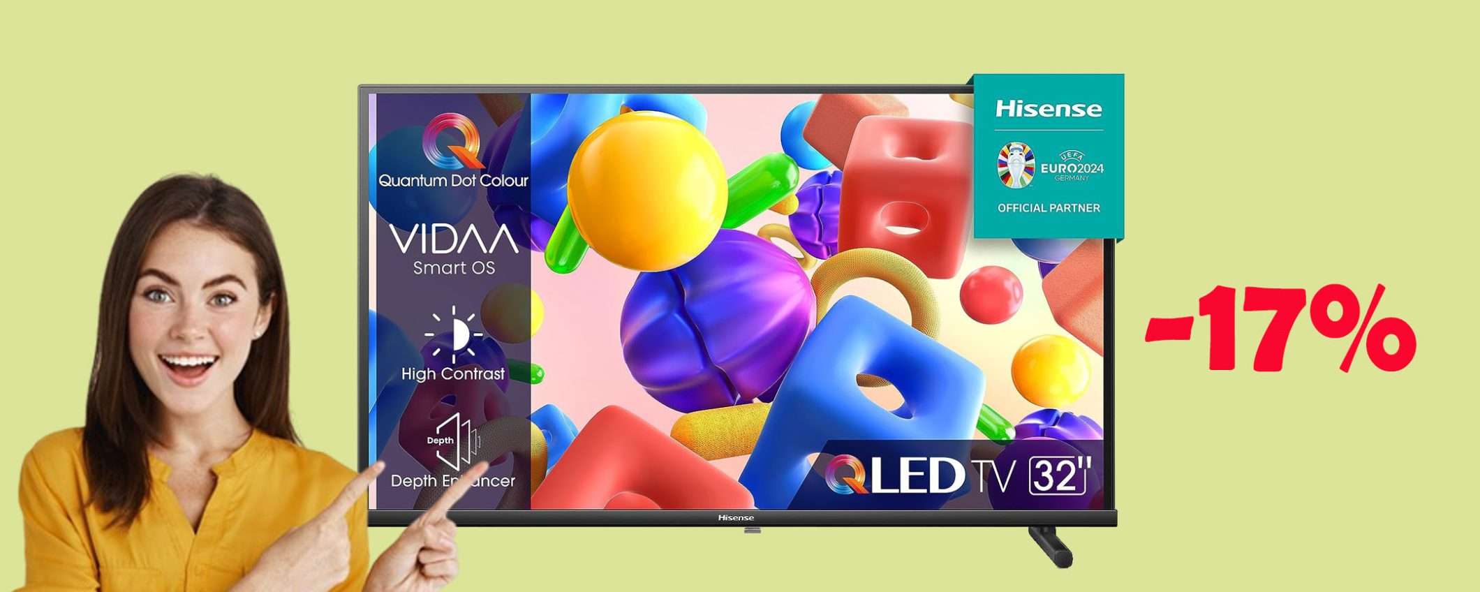 Smart TV Hisense QLED FHD da 32 Smart TV Hisense QLED FHD da 32
