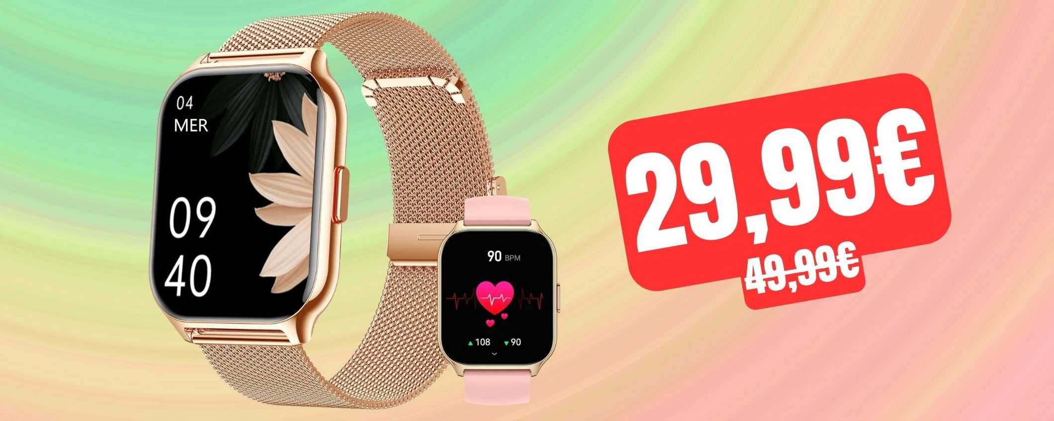 Con questo smartwatch economico rispondi alle chiamate: costa solo 29,99€ Con questo smartwatch economico rispondi alle chiamate: costa solo 29,99€