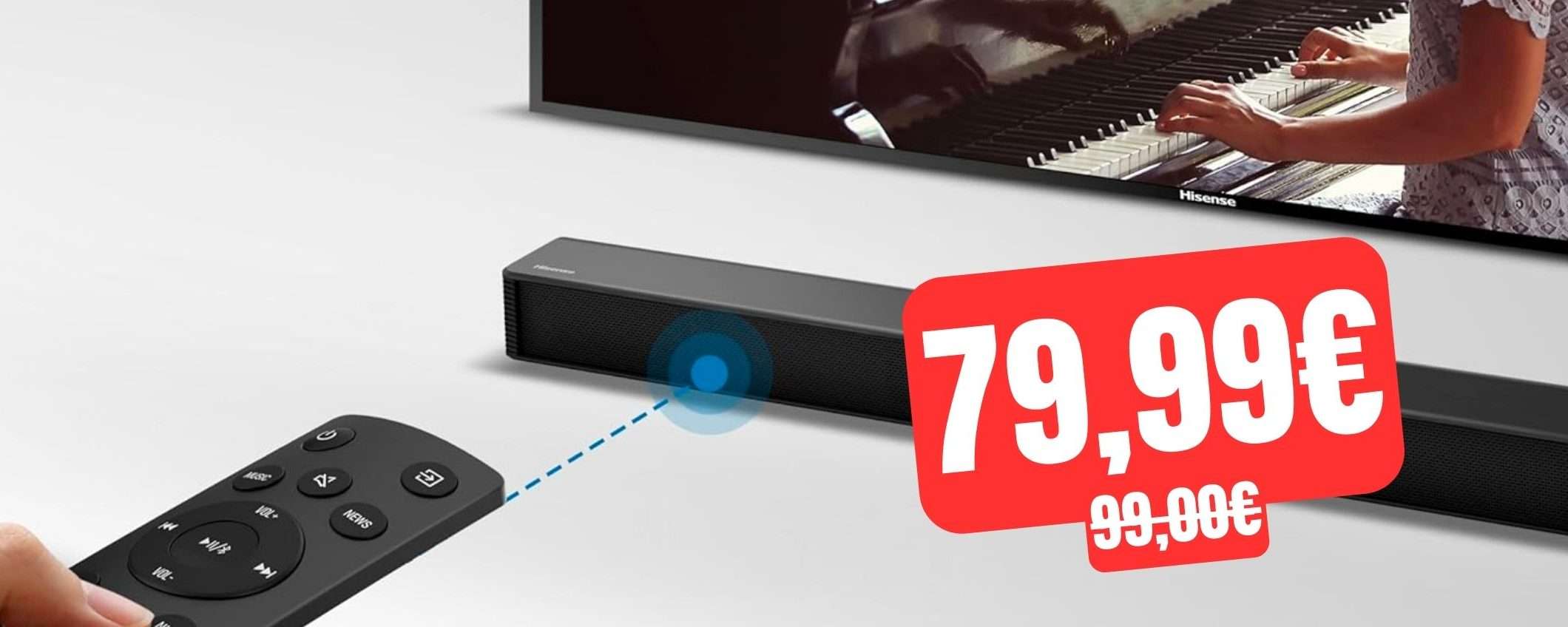 Soundbar Hisense economica da 120W: in sconto su Amazon a 79,99€