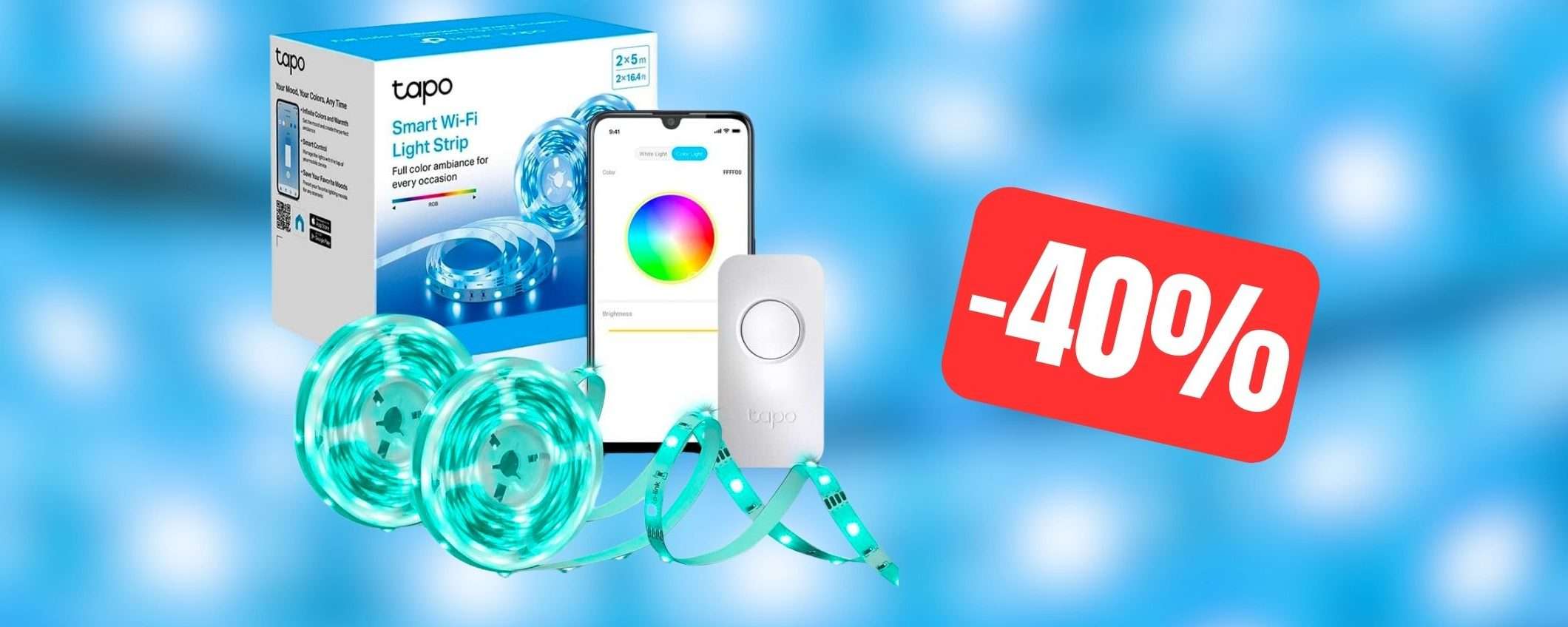 Striscia LED Smart TP-Link Tapo in MEGA SCONTO su Amazon (-40%)