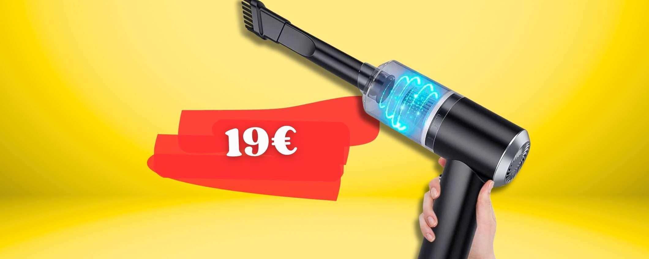Mini aspirapolvere da tenere in AUTO, senza fili e ricaricabile a 19€ Mini aspirapolvere da tenere in AUTO, senza fili e ricaricabile a 19€