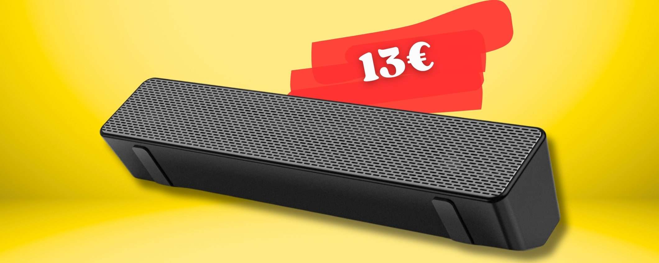 Soundbar ma anche Speaker Bluetooth PORTATILE: audio potente (13€) Soundbar ma anche Speaker Bluetooth PORTATILE: audio potente (13€)
