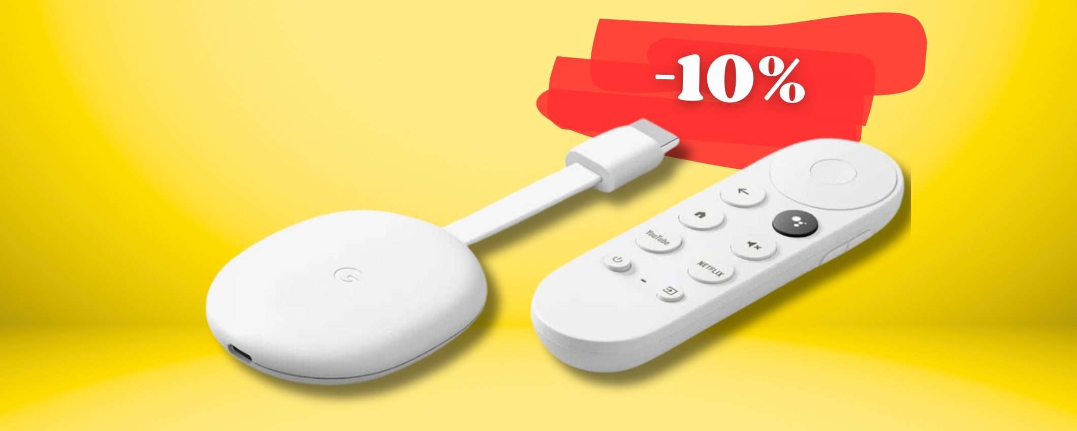 Chromecast HD per far rinascere il televisore: con Google TV (-10%) Chromecast HD per far rinascere il televisore: con Google TV (-10%)