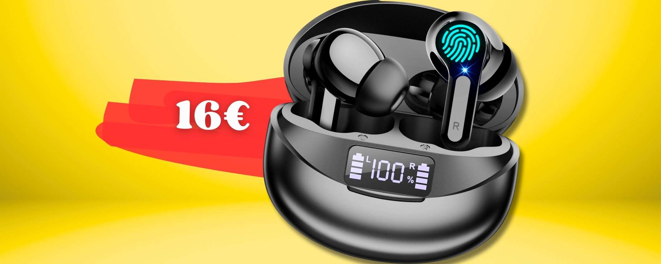Auricolari Bluetooth 5.3 ESAGERATI, con 16€ hai cancellazione del rumore Auricolari Bluetooth 5.3 ESAGERATI, con 16€ hai cancellazione del rumore