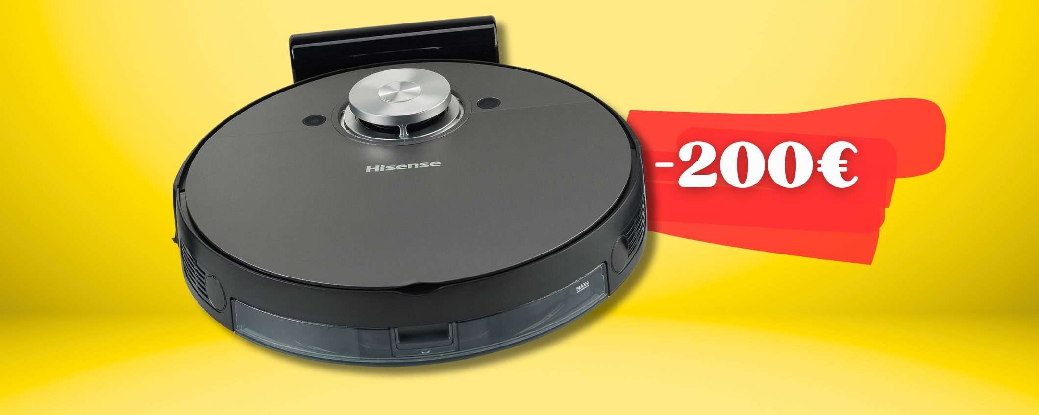 Robot Hisense 2 in 1 per pavimenti sempre PULITI, sconto 200€ unico Robot Hisense 2 in 1 per pavimenti sempre PULITI, sconto 200€ unico