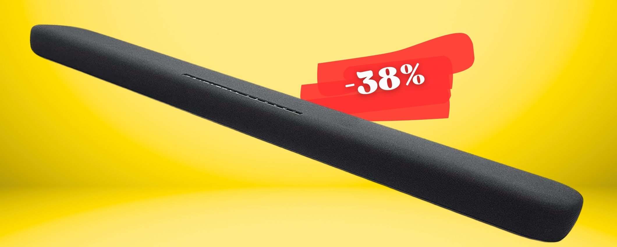 Soundbar Yamaha con Suono Surround 3D scontata del 38% OCCASIONE Soundbar Yamaha con Suono Surround 3D scontata del 38% OCCASIONE