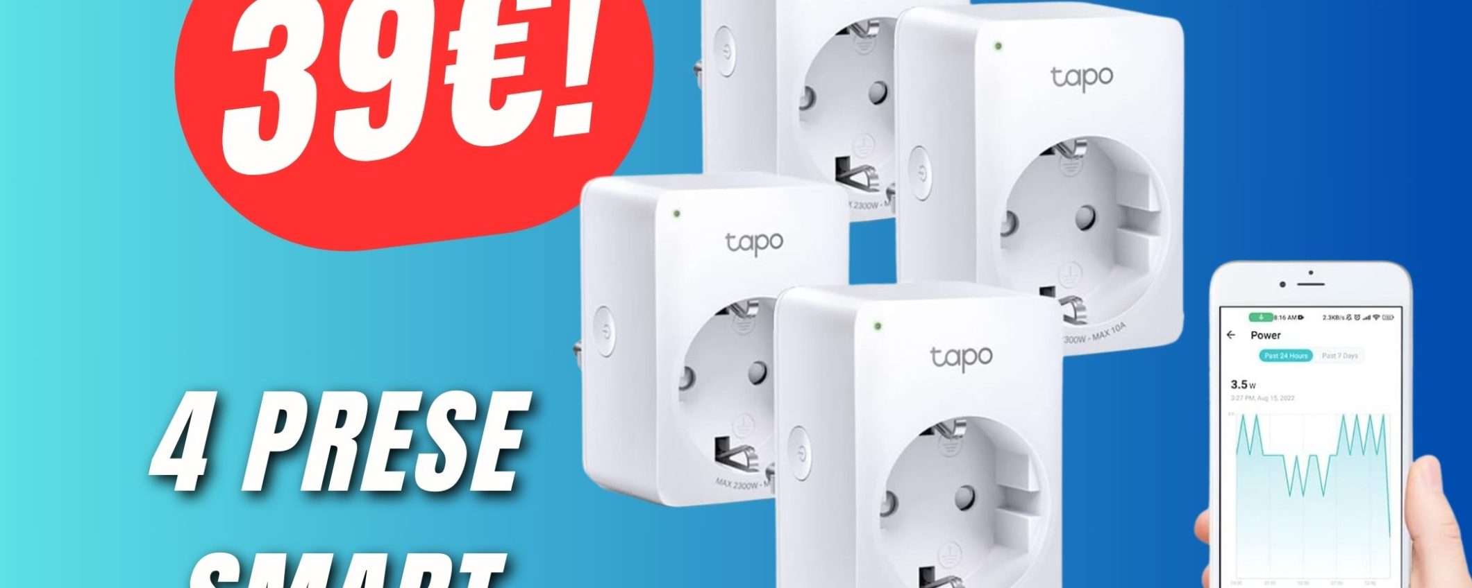 4 Prese elettriche Smart a soli 39€? È la nuova OFFERTA Amazon! 4 Prese elettriche Smart a soli 39€? È la nuova OFFERTA Amazon!
