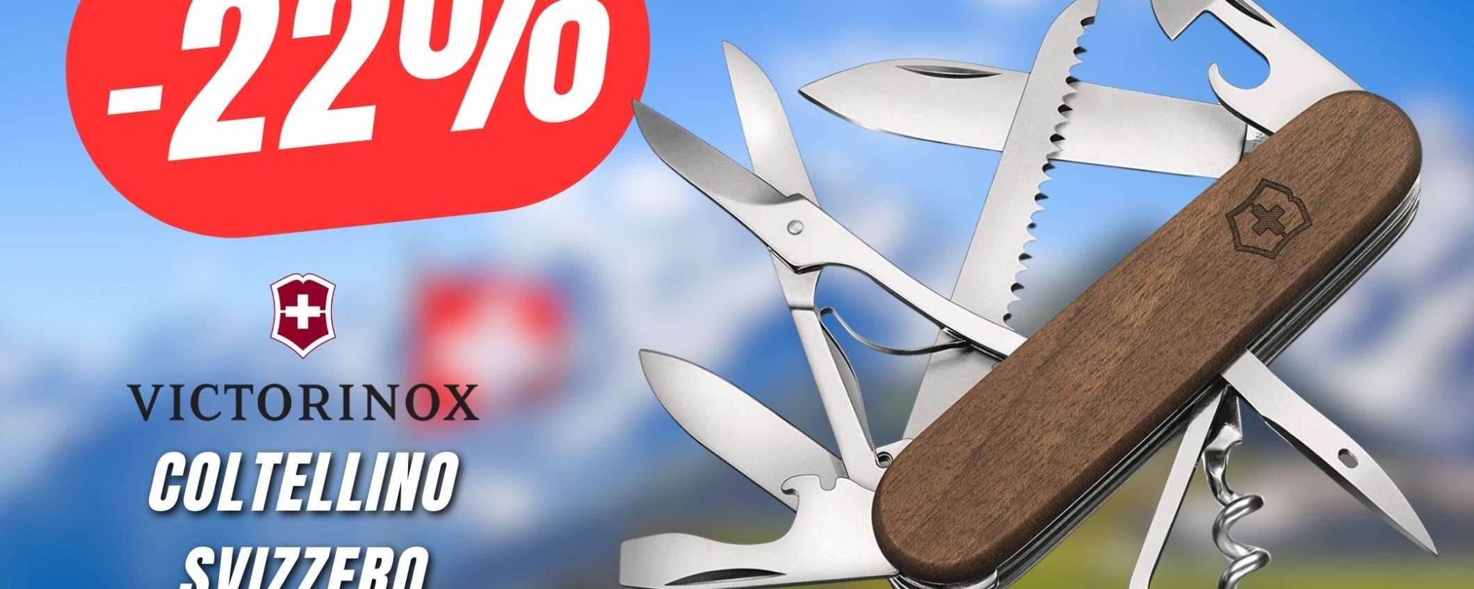 SCONTO FOLLE per l'Originale Coltellino Svizzero Victorinox (-22%)