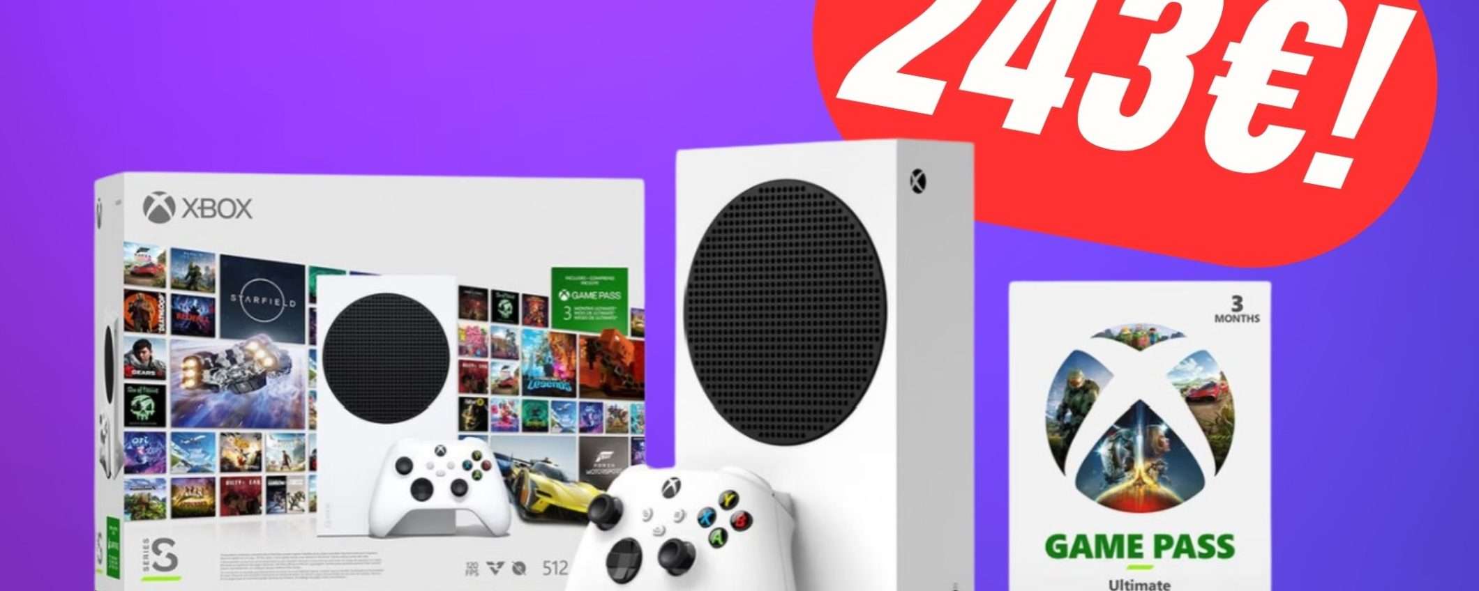 Paga Xbox Series S + Game Pass Ultimate solo 243€ con il COUPON!