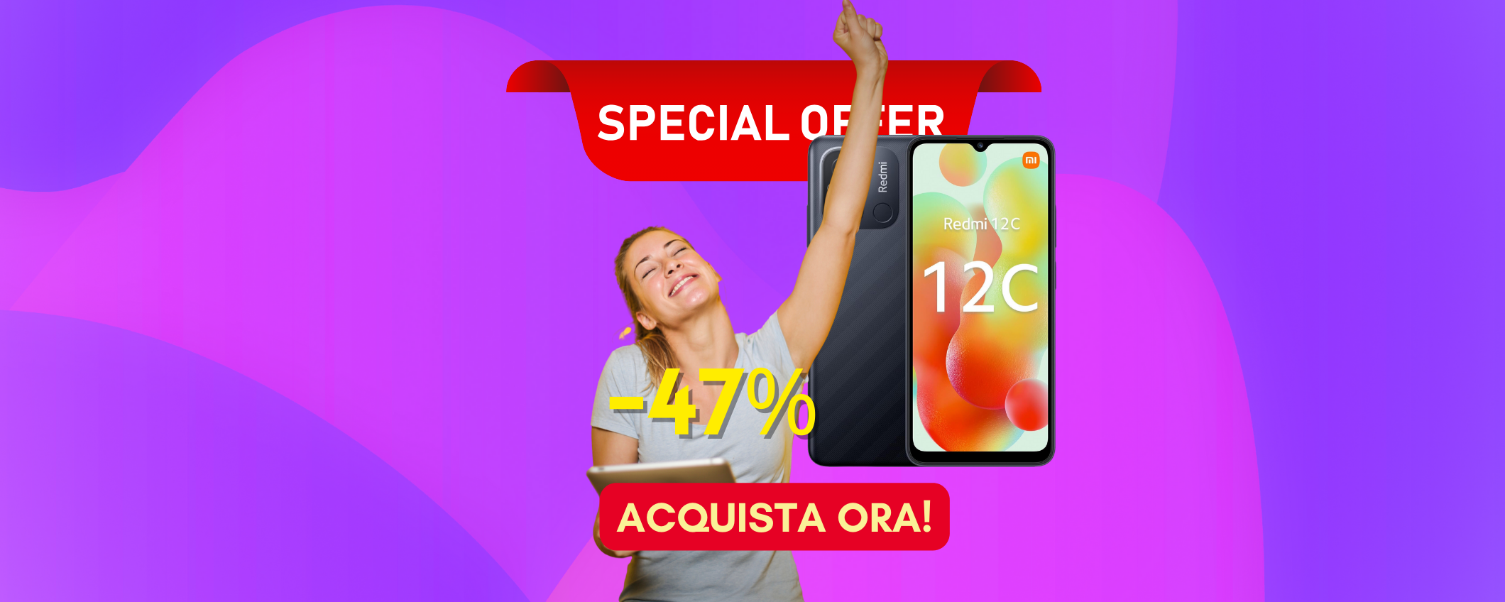 Xiaomi Redmi 12C in sconto del 47%, prezzo FOLLE Xiaomi Redmi 12C in sconto del 47%, prezzo FOLLE