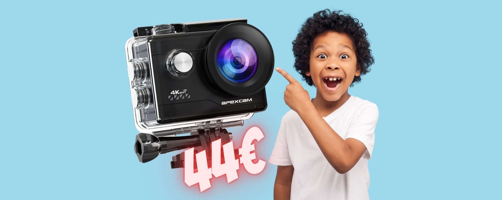 Action Cam 4K UHD WiFi con sensore da 20 MP a PREZZO WOW (solo 44€) Action Cam 4K UHD WiFi con sensore da 20 MP a PREZZO WOW (solo 44€)