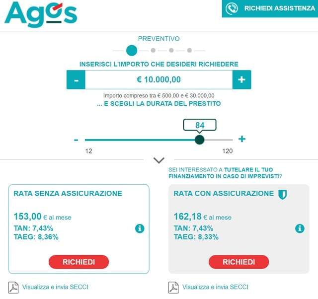 agos richiedi preventivo