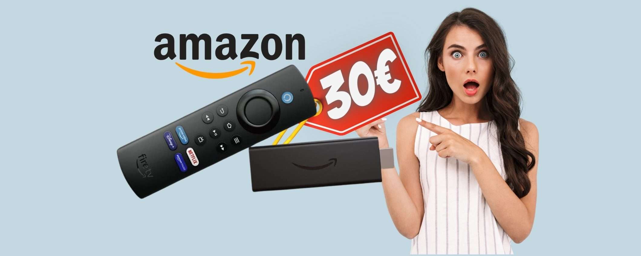 Amazon Fire TV Stick Lite con telecomando per Alexa a soli 30€