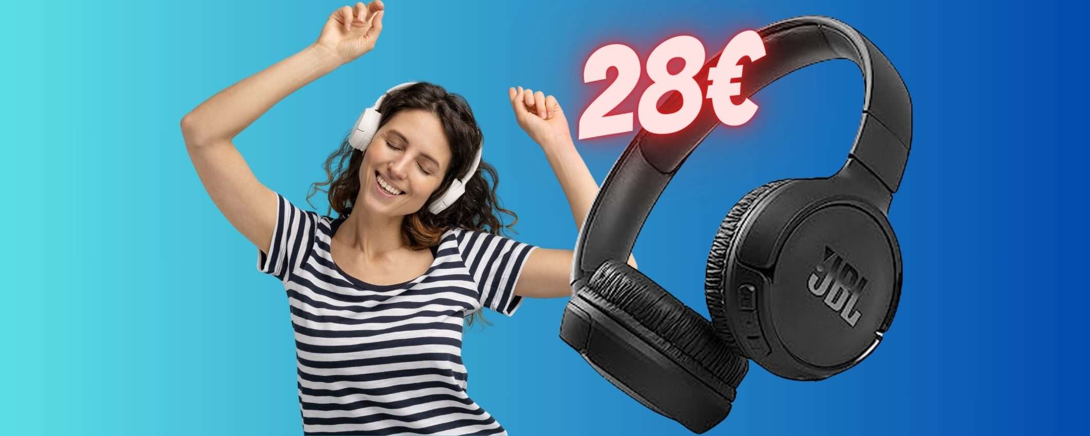 APPENA 28€ per le cuffie wireless JBL Tune 510BT, Amazon SHOCK APPENA 28€ per le cuffie wireless JBL Tune 510BT, Amazon SHOCK