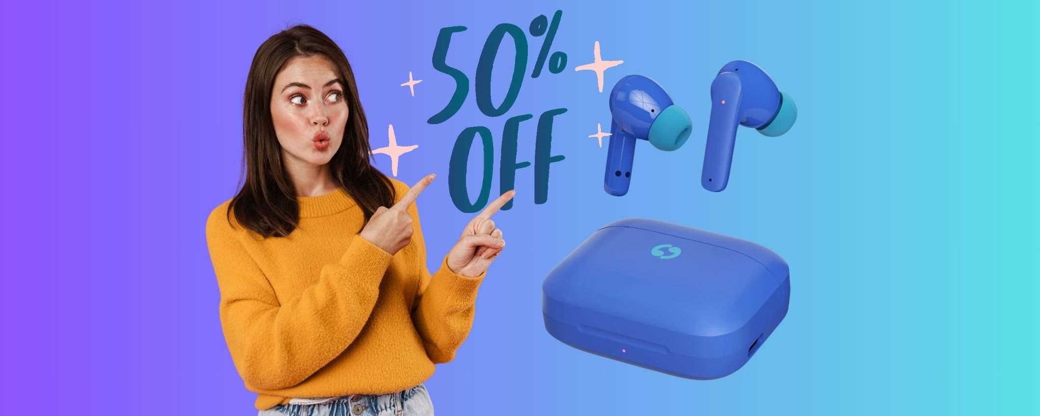 Auricolari wireless con zero latenza e 3 modalità di EQ, ora al 50% Auricolari wireless con zero latenza e 3 modalità di EQ, ora al 50%