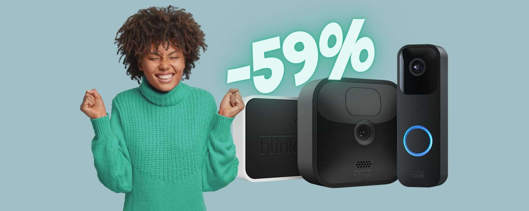 Blink Outdoor al 59%: videocamera di sicurezza e campanello smart Blink Outdoor al 59%: videocamera di sicurezza e campanello smart
