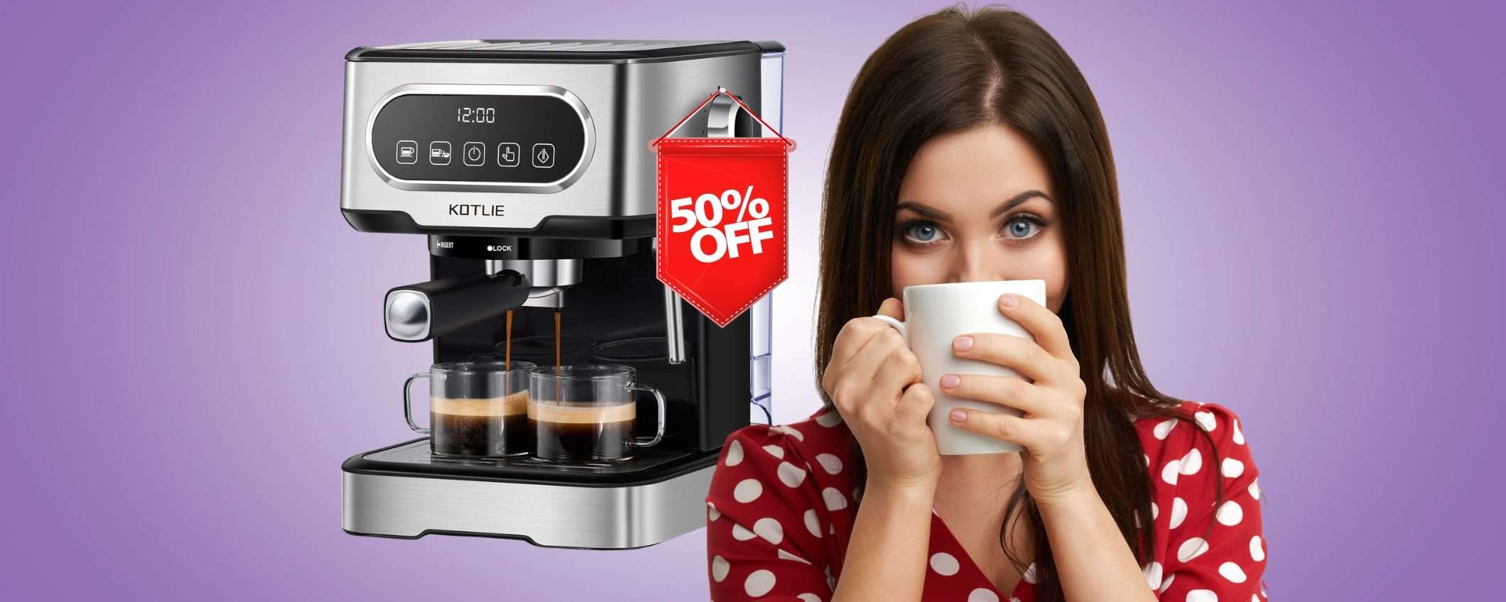 Caffè espresso e cappuccino COME al BAR con questa macchinetta al 50% Caffè espresso e cappuccino COME al BAR con questa macchinetta al 50%