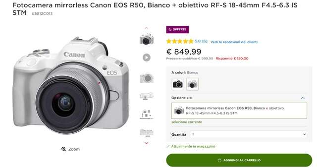 canon eos r50 849 euro