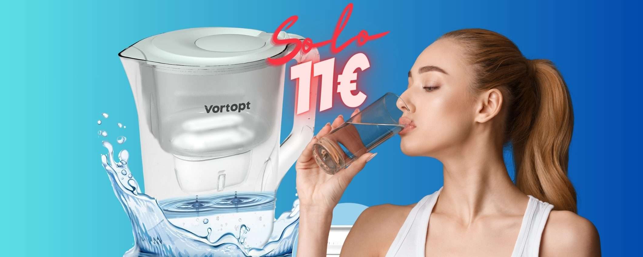 Caraffa filtrante per l'acqua a SOLO 11€ e bevi senza preoccupazioni