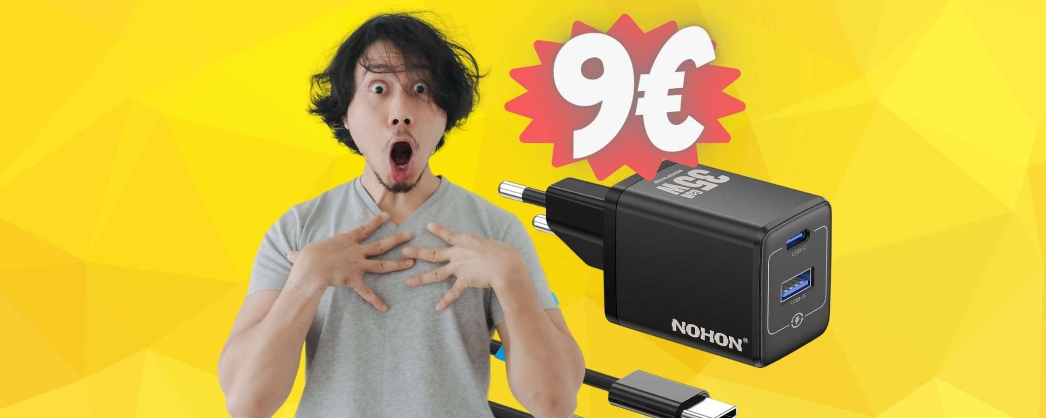 Caricatore USB da 35W con cavo da 1M e doppia uscita a SOLI 9€ Caricatore USB da 35W con cavo da 1M e doppia uscita a SOLI 9€