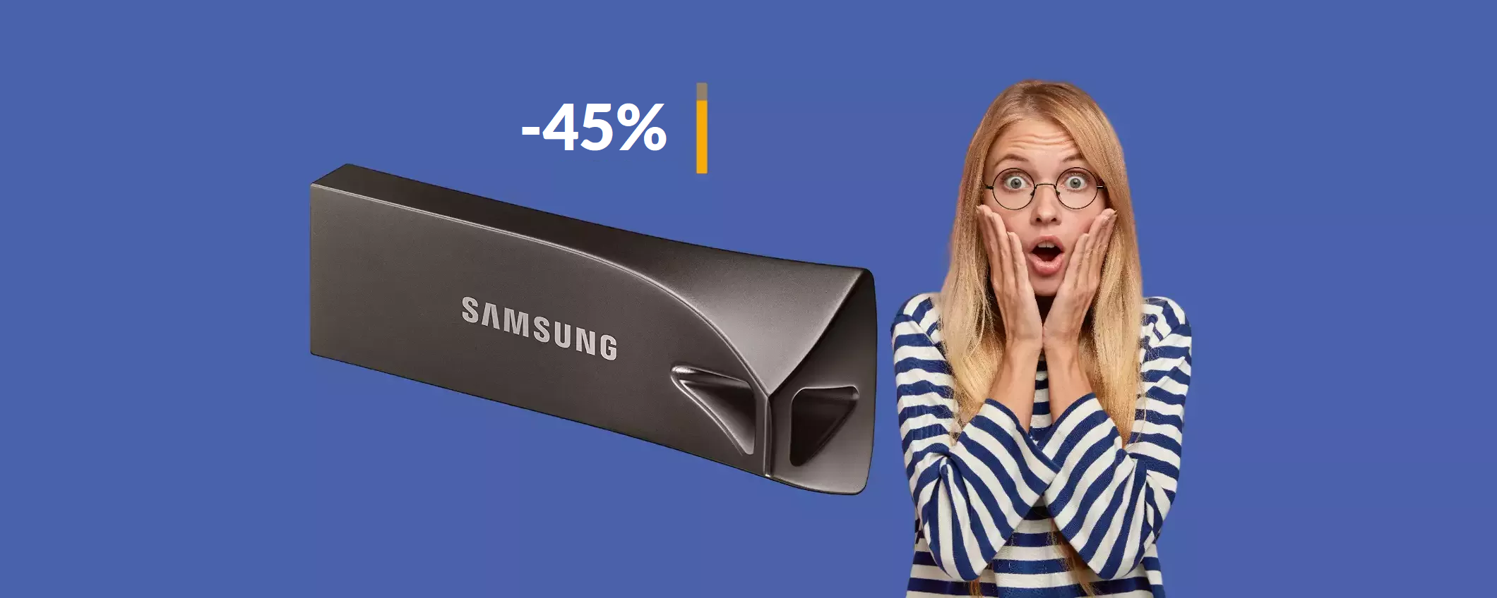 Migliore chiavetta USB 256GB, garantisce Samsung: con 35€ è tua