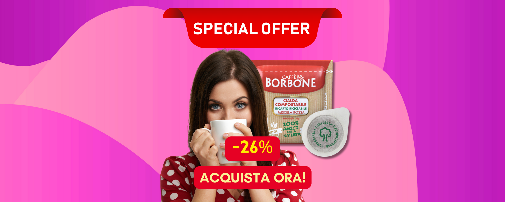 150 cialde caffè Borbone miscela rossa in sconto del 26% 150 cialde caffè Borbone miscela rossa in sconto del 26%