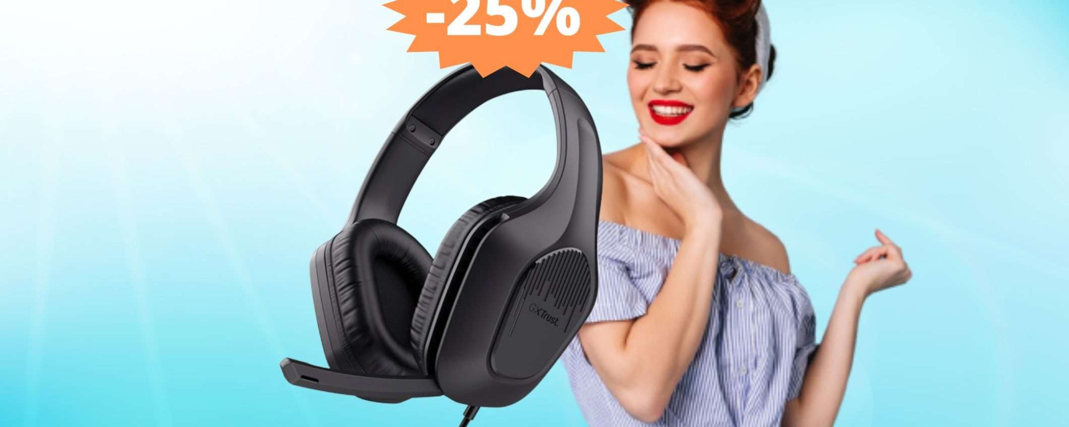 Cuffie Trust Gaming GXT 415: MEGA sconto del 25% su Amazon Cuffie Trust Gaming GXT 415: MEGA sconto del 25% su Amazon