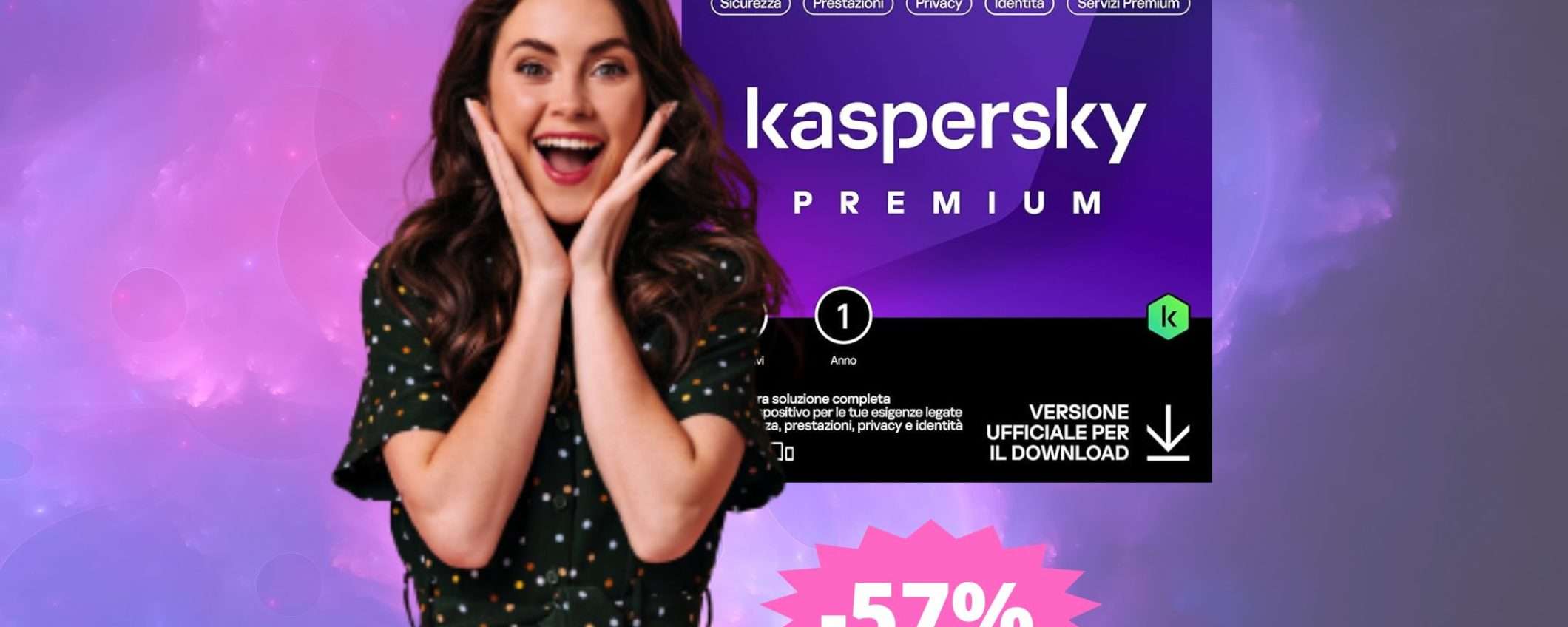 Kaspersky Premium Total Security 2024: CROLLO del prezzo (-57%) Kaspersky Premium Total Security 2024: CROLLO del prezzo (-57%)