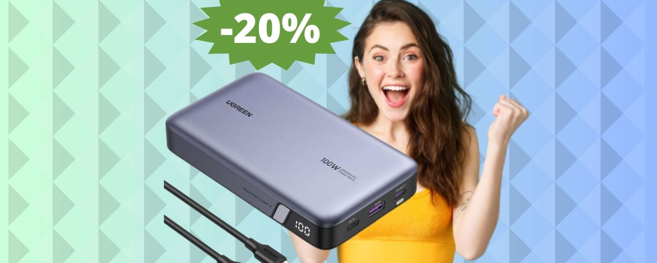 Power bank UGREEN Nexode 100W: SUPER sconto del 20% Power bank UGREEN Nexode 100W: SUPER sconto del 20%