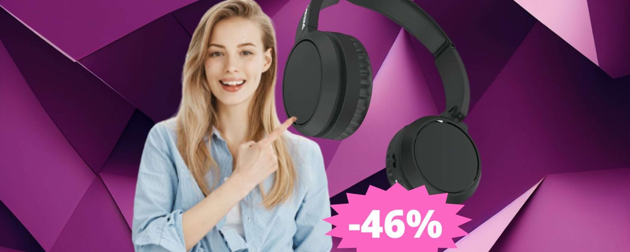 Cuffie Philips H4205BK: sconto IMPAREGGIBILE del 46% Cuffie Philips H4205BK: sconto IMPAREGGIBILE del 46%