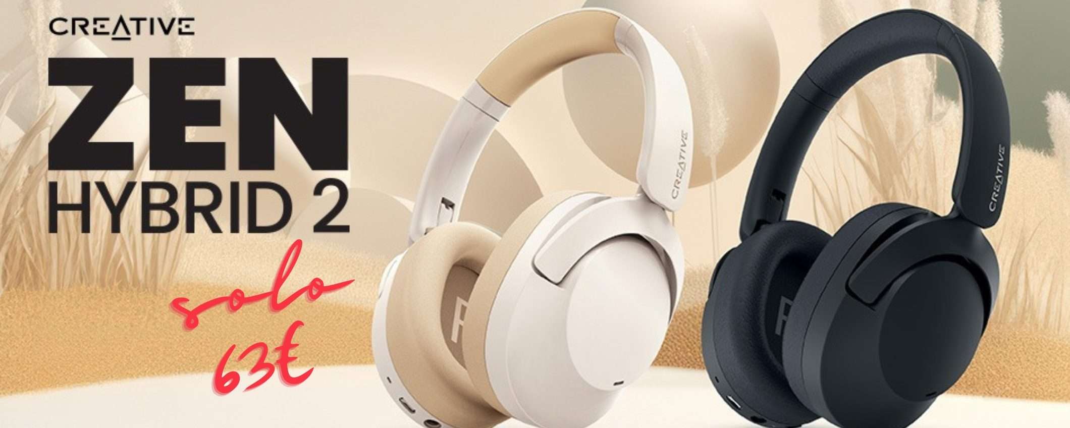 CREATIVE Zen Hybrid 2: cuffie wireless con ANC e 67 ore di autonomia