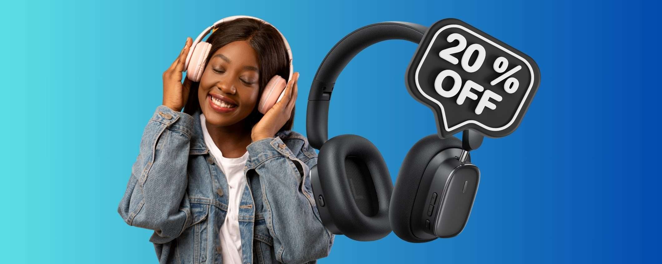 Cuffie Bluetooth Baseus con autonomia da 100h in OFFERTA al 20% Cuffie Bluetooth Baseus con autonomia da 100h in OFFERTA al 20%